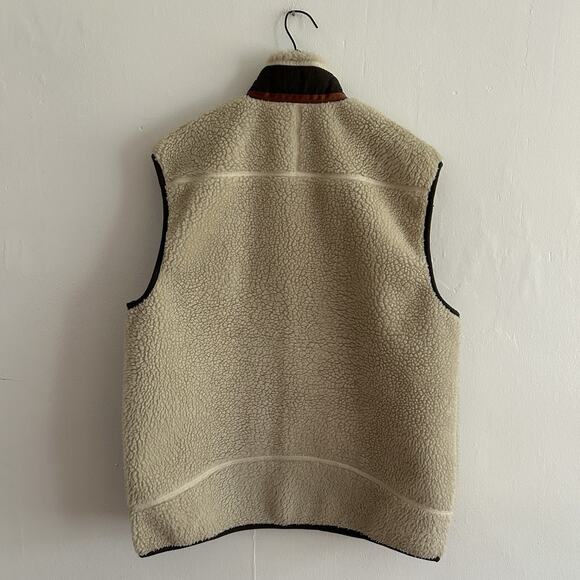 Patagonia Retro X Fleece Vest Tan Beige Brown Sherpa Size Large Deep Pile EUC - Picture 4 of 7